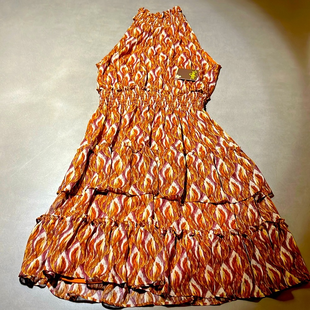 Ruffle dress high neck